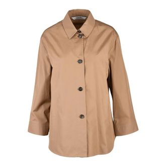 Max Mara Jassen, Dames, Bruin, M, Katoen, Bella Katoenen Shirt