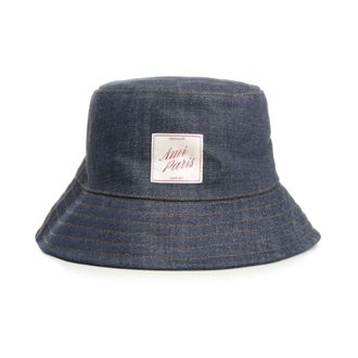 Ami Denim Label-Detail Bucket Hat - unisex - Ami Paris - Accessories - Blue - 60 CM - Accessories