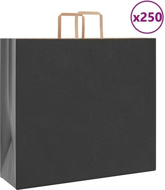 vidaXL Vidaxl - Bolsas De Papel Con Asas 250 Uds Negra 54x15x49 Cm