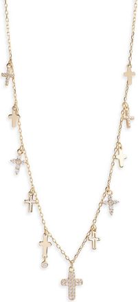 Argento Vivo Cross Charm Necklace in Gold at Nordstrom