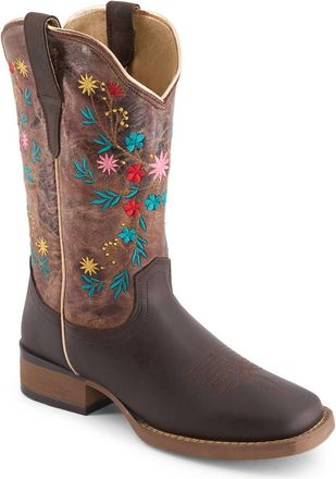 Andrea Womens Leather Western Boots In Brown