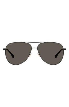 BOSS 63mm Aviator Sunglasses in Matte Black Gold at Nordstrom Rack