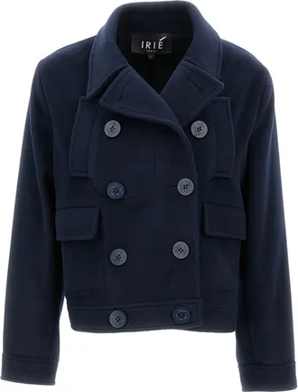 Iri&eacute; Structured Blue Jacket With Front Zipper Closure