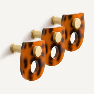 AM.PM Set van 3 kapstokken in gekleurd acetaat, Paula