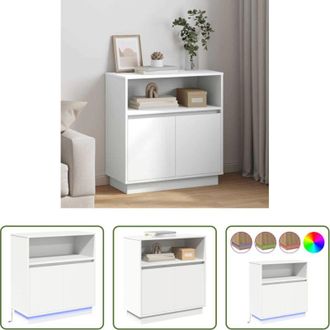 vidaXL Credenza moderna - Madia LED Bianco 71 x 34,5 x 75 cm Legno multistrato