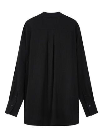 Toteme Black Scarf Viscose-Wool Blouse