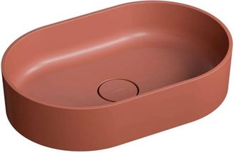 Omnires Omnires Ovo M+ - Lavabo Sobre Encimera 55x36 Cm, Sin Rebosadero, Rojo Ovounte