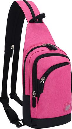 Generic Men Women Outdoor Single Shoulder Bag Zipper Crossbody Bag Cycling Sports Bag Chest Bag Mountaineering Travel Small Backpack Lunch Bag with Shoulder S