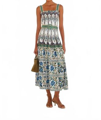 Farm Rio Belted Midi Dress In Off-White Manoela
