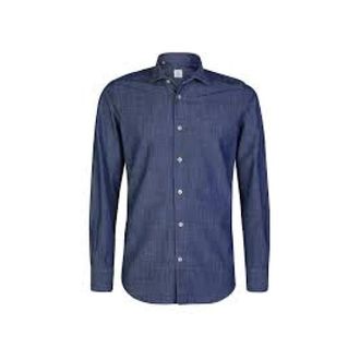 Eleventy Shirt - Heren - Casual Overhemden - Blauw - 2XL - Overhemden