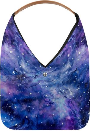 Generic Mystery Universe Starry Sky Space Reusable Lightweight Grocery Bags - Foldable Into Compact Pouch, Washable & Sturdy, Multipurpose for Shopping and Tr