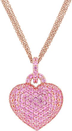 Rina Limor Rose Gold Over Silver 3.47 Ct. Tw. Lab-Grown Created Pink Sapphire Pendant