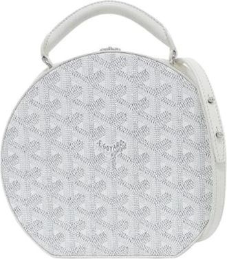 Goyard Pre-owned Alto Coated Canvas Calf Shoulder Bag - Dames - Vintage Handtas - Wit - ONE Size - Leer - Vintage