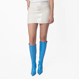 Ferragamo Contrasting Panel Low Rise Mini Skirt, Brand Size 42 ( US Size 8 )