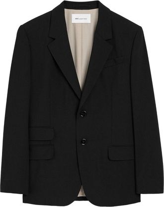 Ami Classic Tailored Black Blazer With Horn Buttons