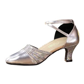 Generic Womens Solid High Block Heels Mary Jane Ankle Strap Court Shoes Ladies Comfortable Support Work Pumps Formal Smart Office Strappy Slip On Cushioned Wi