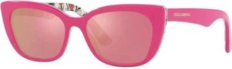Dolce & Gabbana Cat-Eye Zonnebril - Dames - Zonnebrillen - Roze - 49 MM - Accessoires