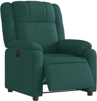vidaXL Sill&oacute;n Reclinable El&eacute;ctrico Tela Verde Oscuro Vidaxl