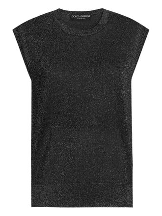 Dolce & Gabbana Canotta con glitter - Nero