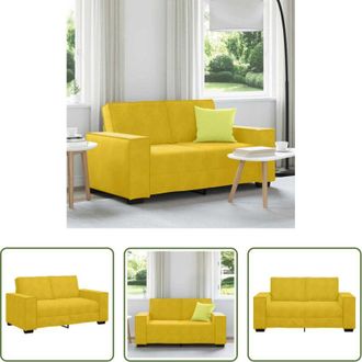 vidaXL Divano in velluto - Divano a 2 Posti giallo 160x78x84 cm in Velluto
