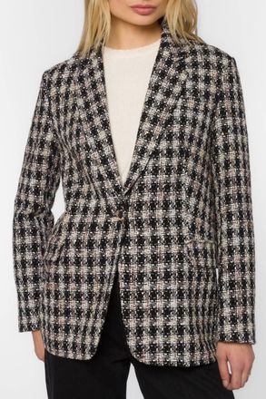 Velvet Heart Majesty Structured Twill Blazer In Black/gold