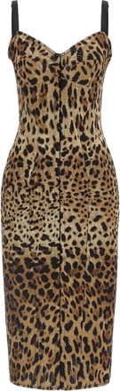 Dolce & Gabbana Brown Polyamide Midi Womens Dress