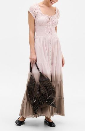 BDG Samira Smocked Ombr&eacute; Maxi Dress in Pink at Nordstrom, Size X-Small