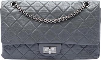 Chanel Pre-owned Leather chanel-bags - Dames - Vintage Schoudertas - Grijs - ONE Size - Vintage