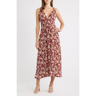 Rails Marciana Smocked Waist Maxi Sundress in Cardinal Floral at Nordstrom, Size Xx-Large
