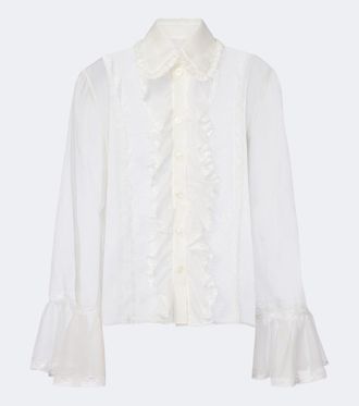 Dolce & Gabbana Blusa in chiffon di misto seta con pizzo