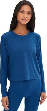 Beyond Yoga Featherweight Daydreamer Pullover Womens Clothing Marine Blue Heather : 2XL, Spandex/Polyester