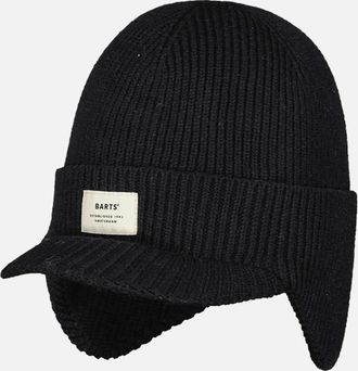 Barts Mens Barts Mens Coedy Knitted Beanie Hat with Earflaps - Black - Size: ONE size