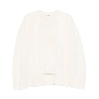 Toteme Truien & Vesten, Dames, Wit, S, Kasjmier, Crew Cape Knit