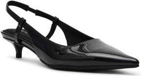 Anne Klein Shorty Slingback Pump in Black Patent at Nordstrom Rack, Size 5