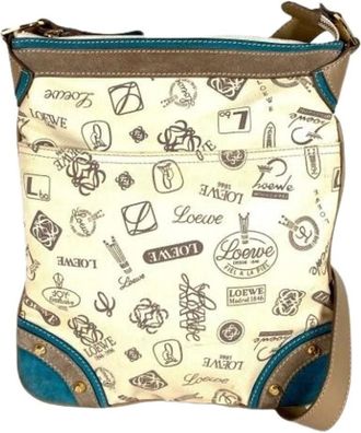 Loewe Pre-owned Cross Body Bags, female, Beige, Size: ONE SIZE Pre-owned Canvas Shoulder Bag