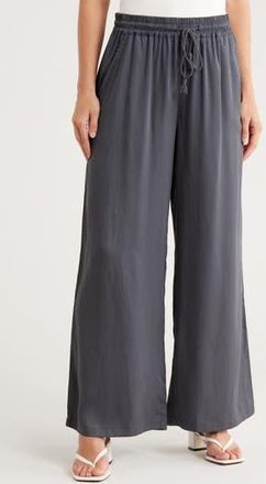 Elie Tahari Drawstring Wide Leg Pants in Carbon at Nordstrom Rack, Size Medium