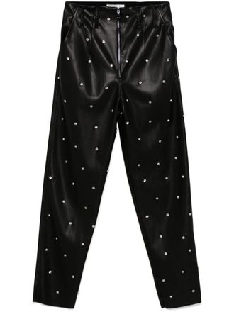 Nissa crystal-embellished trousers - women - Polyurethane - 36 - Black