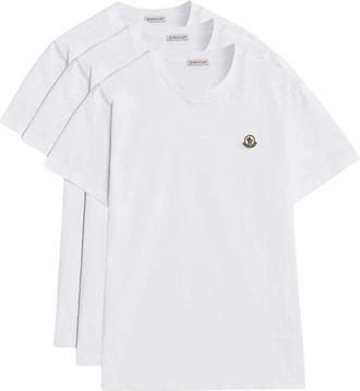 Moncler 3 Pack Archive Logo T Shirt - Heren - T-shirts - Wit - M - Tops