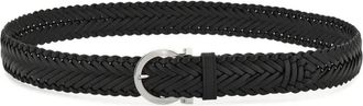 Ferragamo woven Gancini buckle belt - Nero
