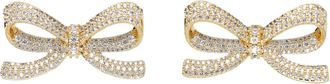 Self Portrait Self-portrait Gold Crystal Bow Earrings