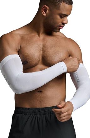 2XU Flex Run Comp Arm Sleeves in White/grey at Nordstrom, Size Xx-Large