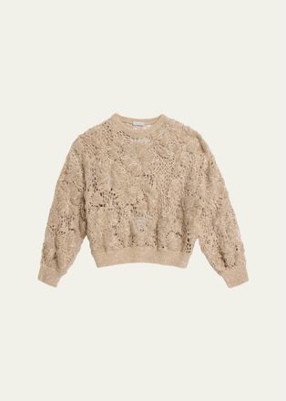 Brunello Cucinelli Couture Mohair Floral and Sequin Sweater