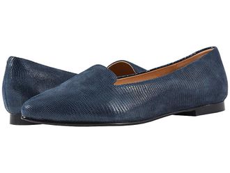 Trotters Harlowe Womens Flat Shoes Navy Soft Lizard Embossed Patent Suede : 10.5 N (AA), Leather/Suede
