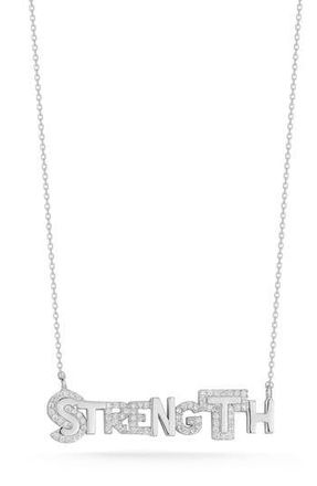 Glaze Jewelry CZ Strength Pendant Necklace in Silver at Nordstrom Rack