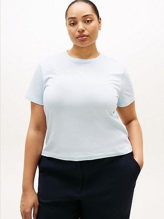 Tommy Hilfiger Curve Logo Jersey Crew Neck T-Shirt