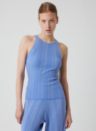 Majestic Filatures Organic Cotton Stretch Metallic Baby Rib Knit Top in Mykonos at Nordstrom, Size 1