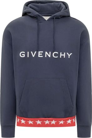 Givenchy Felpa con cappuccio con logo e fascia decorata - Blu