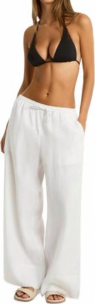Sea Level Australia Womens Tidal Linen Beachside Pant In White