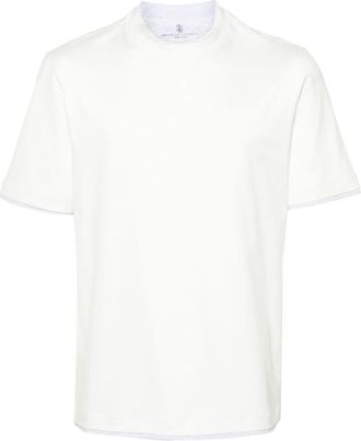 Brunello Cucinelli layered cotton T-shirt - men - Cotton - L - White