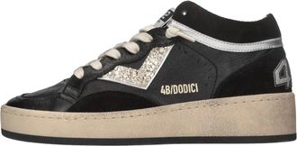 4B12 Schoenen, Dames, Zwart, 39 EU, Leer, Sneakers
